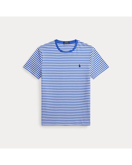 Polo Ralph Lauren Blue Custom Slim Fit Striped Jersey T-Shirt for men