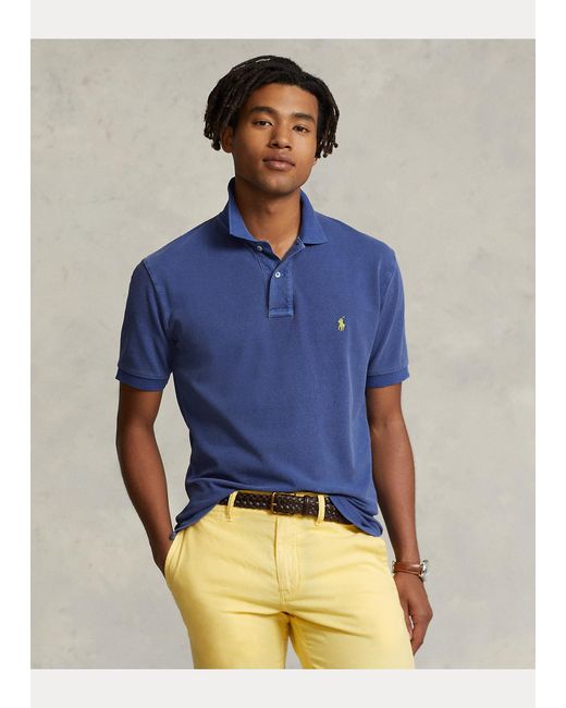 Polo Ralph Lauren Mesh Polo-shirt Met Originele Pasvorm in het Blauw voor  heren | Lyst NL