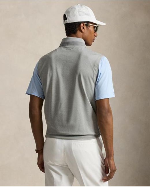 Ralph Lauren Gray Stretch Jersey Quarter-Zip Gilet for men
