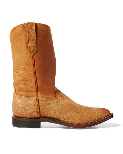 Ralph Lauren Brown Roper Leather Cowboy Boot for men