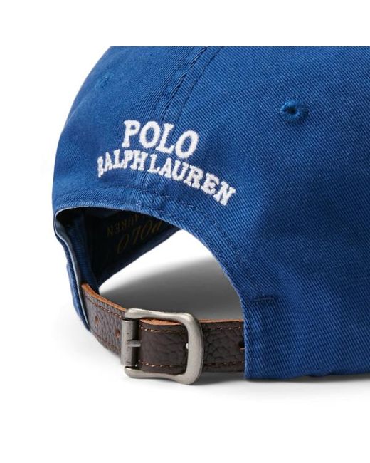 Polo Ralph Lauren Keperstof Baseballpet Met Polo Bear in het Blue voor heren