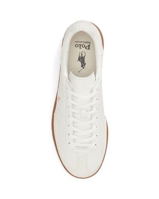 Polo Ralph Lauren White Bedford Leather-Suede Trainers for men
