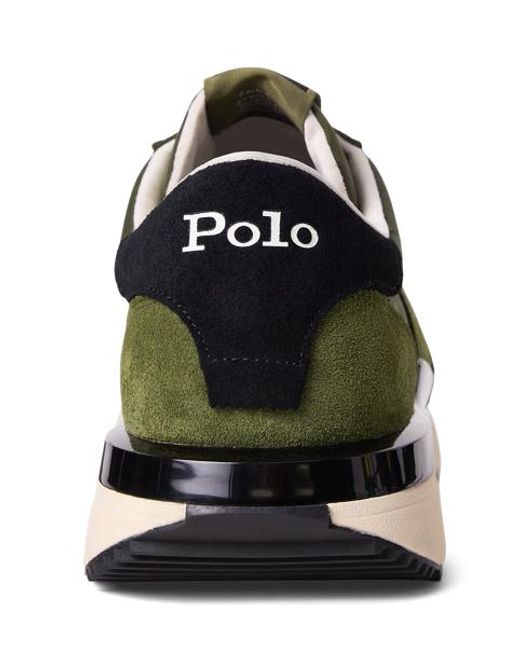 Polo Ralph Lauren Green Train 89 Suede And Oxford Trainer for men