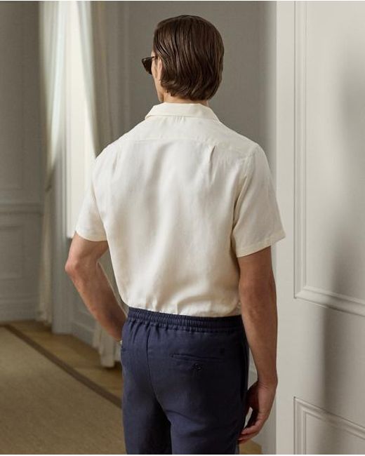 Ralph Lauren Natural Silk-Linen Camp Shirt for men