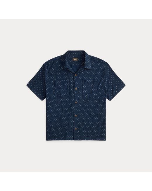 RRL Blue Star-Print Jersey Shirt for men