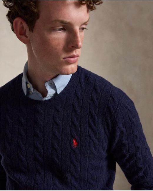 Polo Ralph Lauren Blue Cable-knit Wool-cashmere Jumper for men