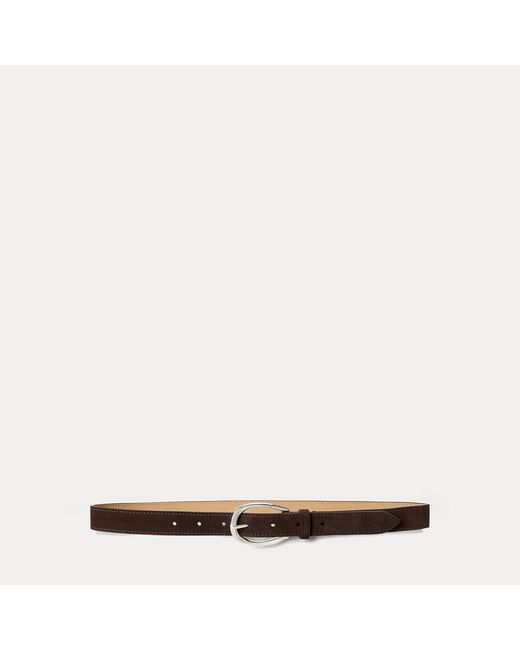 Polo Ralph Lauren Natural Stirrup-Buckle Calfskin Suede Belt