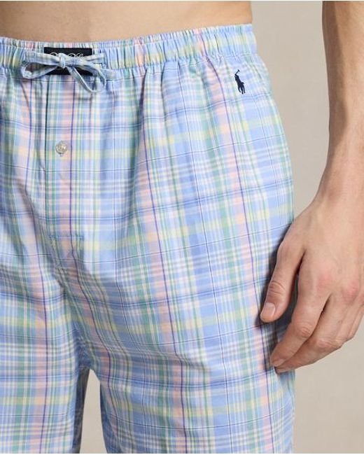 Polo Ralph Lauren Blue Monogram-Print Cotton Pyjama Set for men