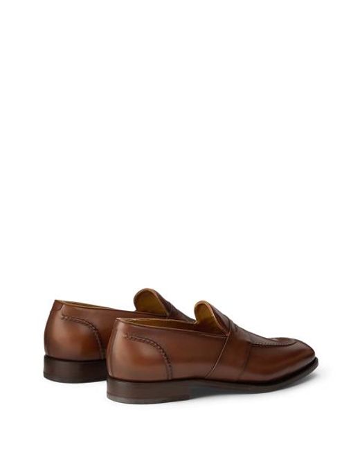 Ralph Lauren Brown Meegan Calfskin Penny Loafer for men