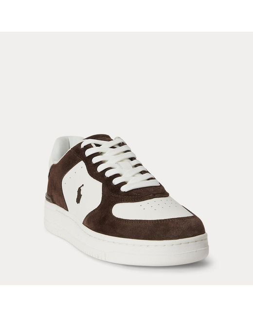 Polo Ralph Lauren Natural Masters Court Leather-Suede Trainer for men