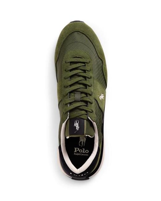 Polo Ralph Lauren Green Train 89 Suede And Oxford Trainer for men
