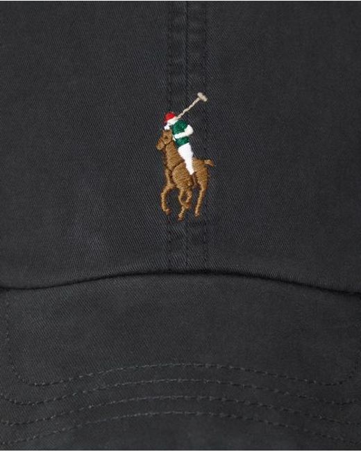 Polo Ralph Lauren Black Cotton Cap With Logo Embroidery for men