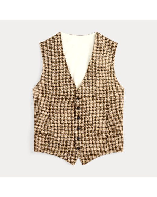 Polo Ralph Lauren Brown Checked Linen-silk Waistcoat for men