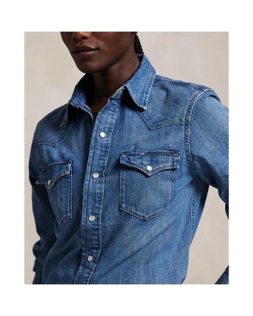 Polo Ralph Lauren Blue Denim Western Shirt