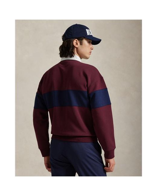 Ralph Lauren Red Relaxed Fit Crest Rugby Sweatshirt for men