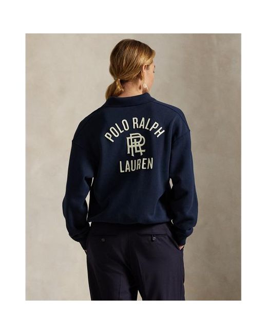 Pullover con colletto polo e logo di Polo Ralph Lauren in Blue
