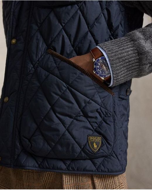 Polo Ralph Lauren Blue The Beaton Quilted Utility Gilet for men