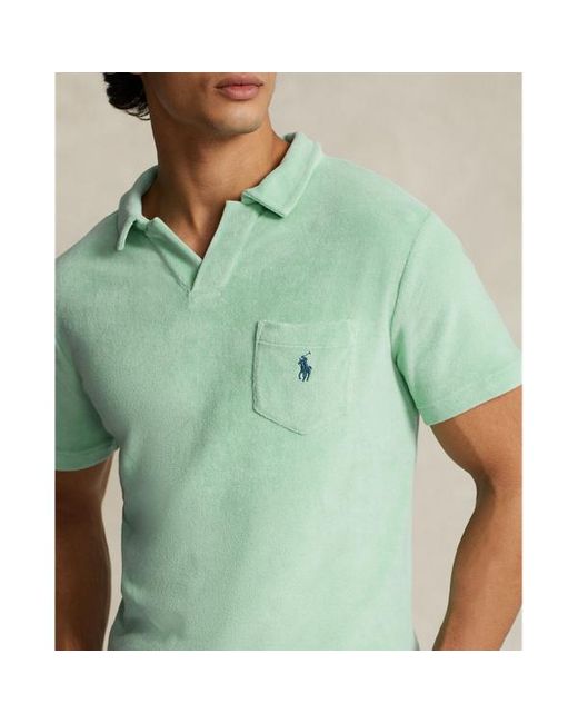Polo Ralph Lauren Custom Slim Fit Badstof Polo-shirt in het Green voor heren