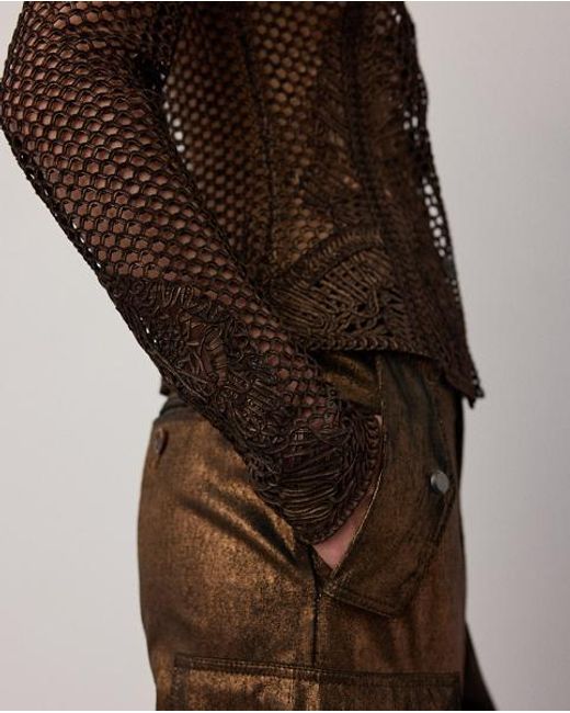 Ralph Lauren Brown Wes Foiled Lamb-Suede Jacket