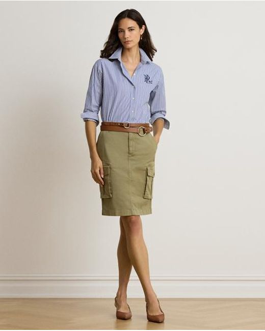 Ralph Lauren Green Stretch Chino Cargo Pencil Skirt