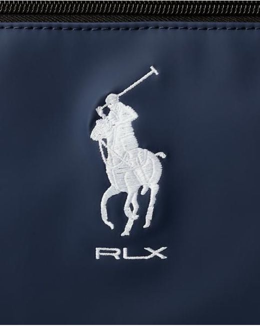Ralph Lauren Blue Embroidered Logo Golf Boston Bag for men