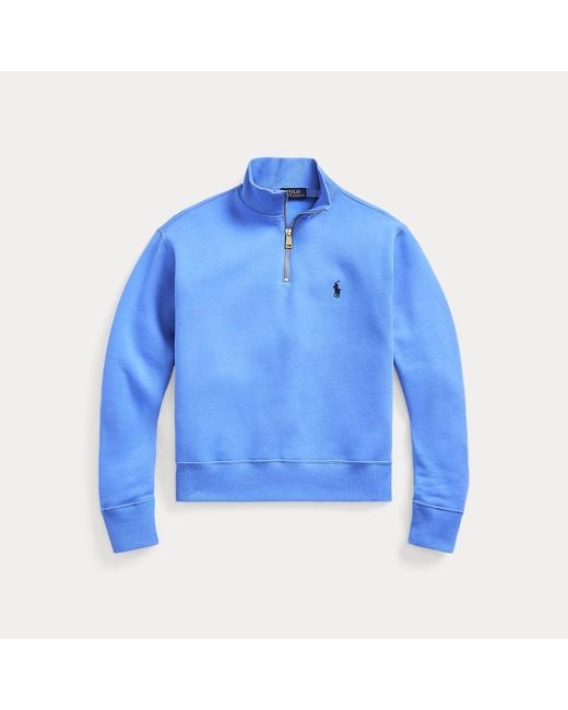 Polo Ralph Lauren Fleece Pullover Met Halve Rits in het Blue