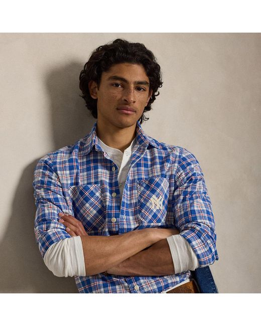 Polo Ralph Lauren Blue Polo Ralph Lauren Lauren Yankees Workshirt for men