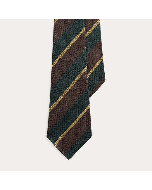 Polo Ralph Lauren Green Vintage-Inspired Striped Silk Tie for men