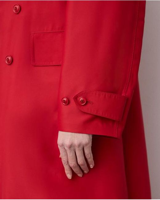 Ralph Lauren Red Raquel Silk-Blend Trench Coat