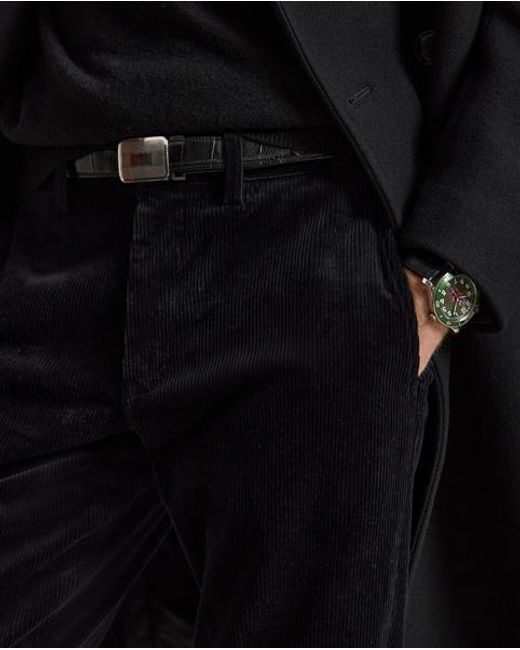 Polo Ralph Lauren Black Straight Fit Stretch Corduroy Trousers for men