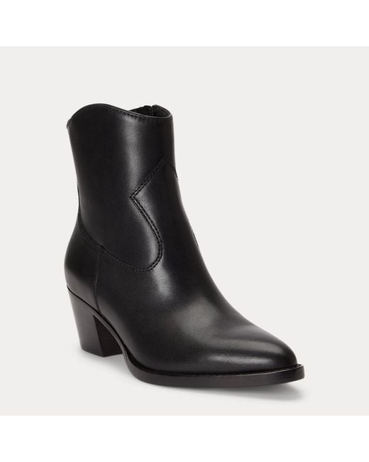 Ralph Lauren Black Harpher Calfskin Bootie