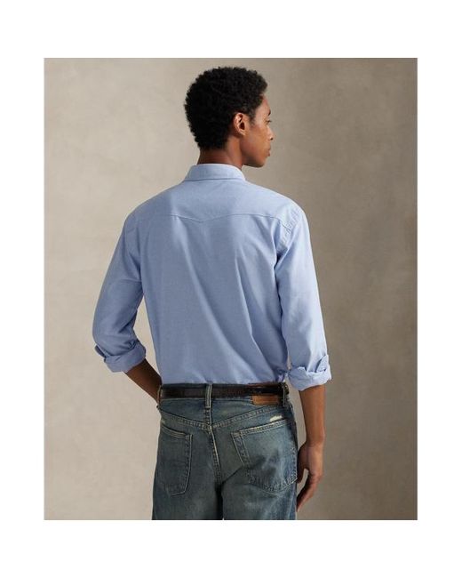 Camicia Oxford western Classic-Fit di Polo Ralph Lauren in Blue da Uomo