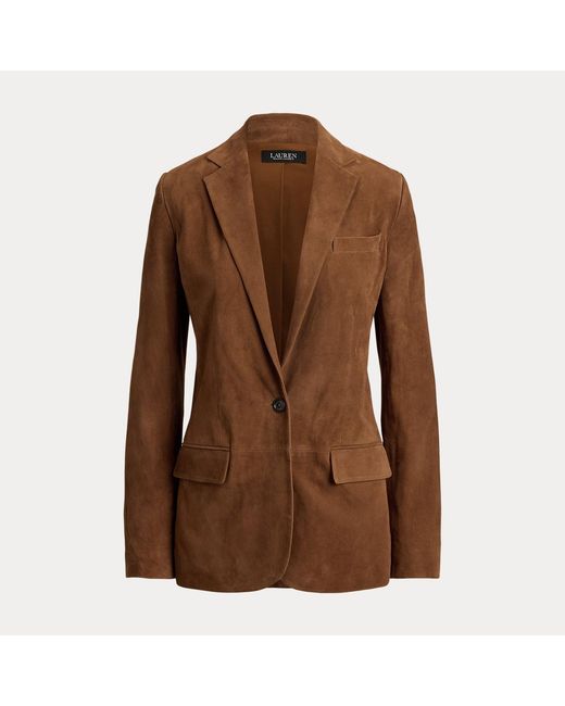 Ralph Lauren Brown Goat-Suede Blazer