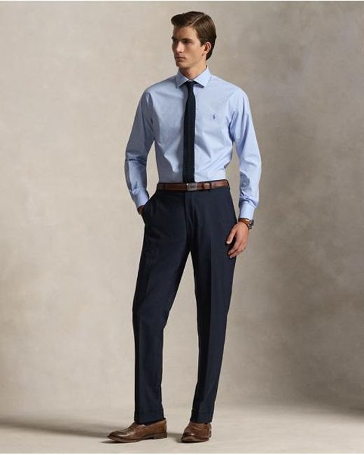 Polo Ralph Lauren Blue Custom Fit Tattersall Poplin Shirt for men