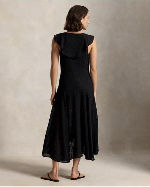 Polo Ralph Lauren Black Eyelet Gauze Dress