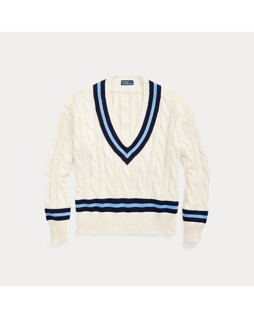 Polo Ralph Lauren Natural Cable-knit Cotton Cricket Sweater