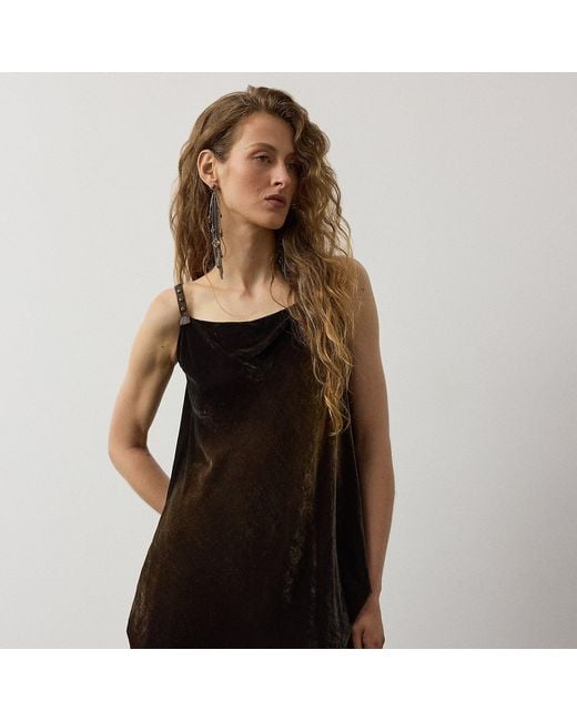 Ralph Lauren Black Idina Velvet Top