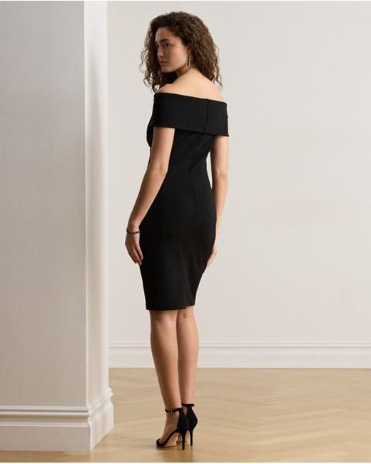 Ralph Lauren Black Faille Off-The-Shoulder Cocktail Dress