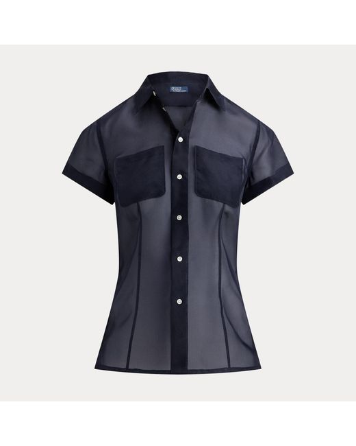 Polo Ralph Lauren Blue Silk Organza Shirt