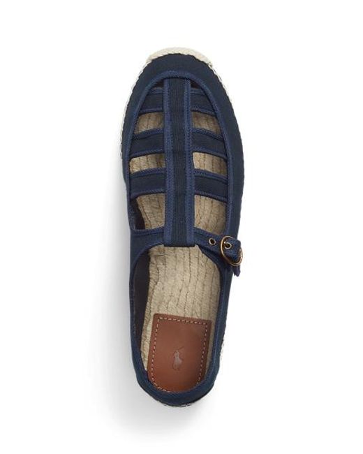 Polo Ralph Lauren Blue Cutout Canvas Espadrille
