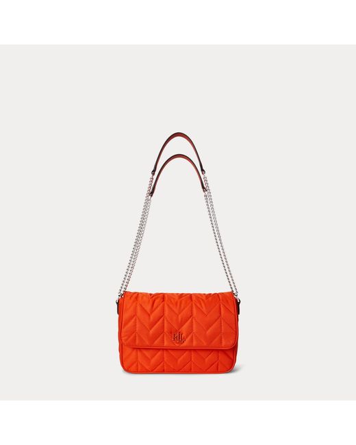 Ralph Lauren Blue Quilted Medium Stevie Messenger Bag