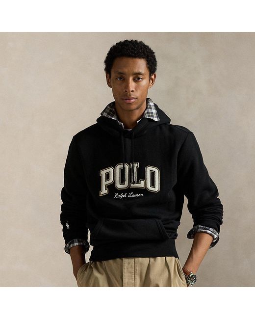 Ralph Lauren Black Logo Fleece Hoodie for men