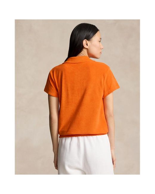 Polo attillata in spugna di Polo Ralph Lauren in Orange