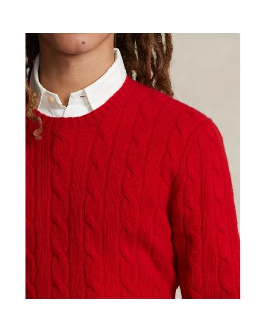 Polo Ralph Lauren Red The Iconic Cable-knit Cashmere Sweater for men