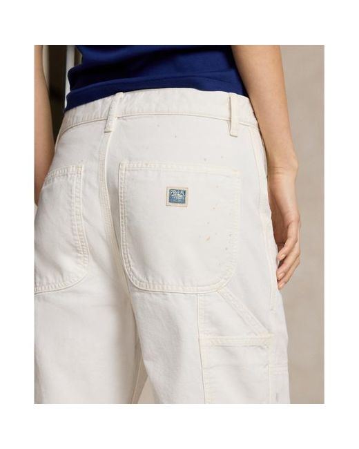 Polo Ralph Lauren White Paint-splatter Cotton Utility Trouser