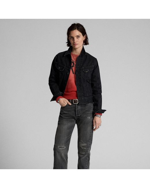 RRL Gray Boy Fit Repaired Jean