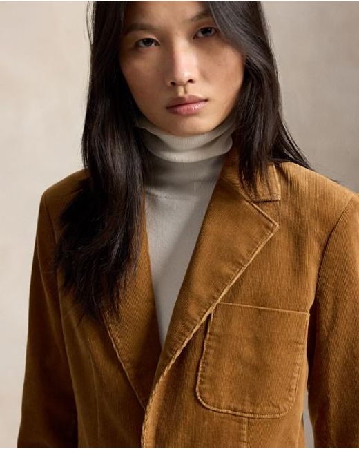 Polo Ralph Lauren Brown Single-Breasted Corduroy Blazer