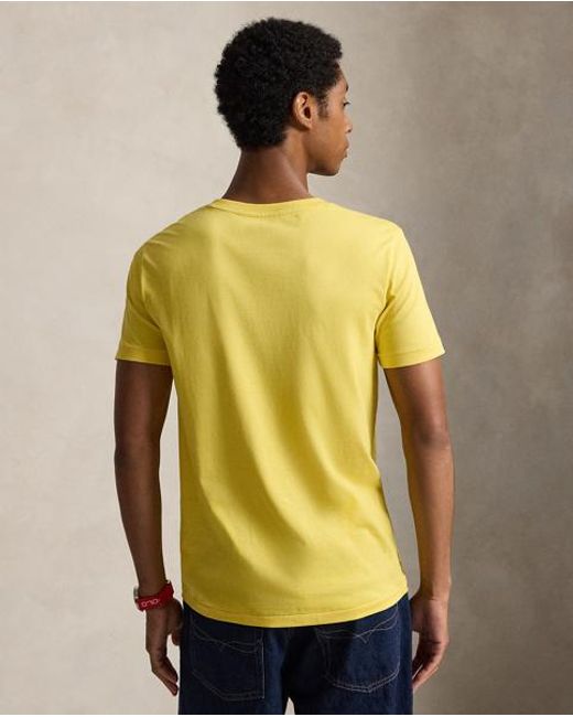 Polo Ralph Lauren Yellow Custom Slim Fit Jersey Crewneck T-Shirt for men