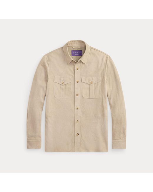Ralph Lauren Natural Suede Overshirt for men