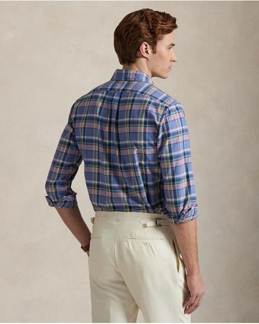 Polo Ralph Lauren Custom-Fit Tattersall-Oxfordhemd in Blue für Herren